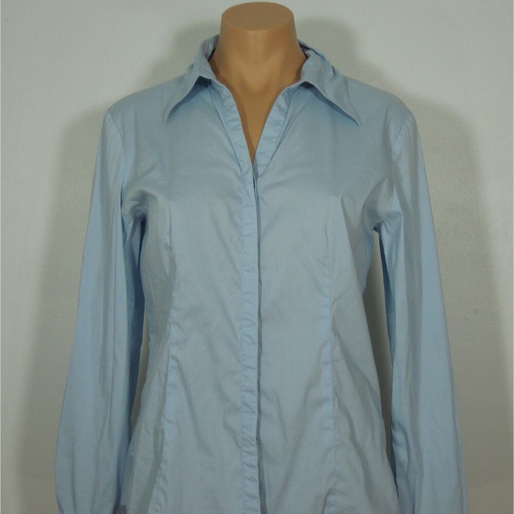 G2000 (size 11) Women's Career Blue Button Front Collared Shirt